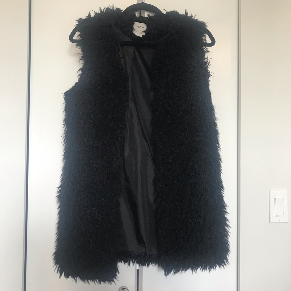 Black Shagged vest